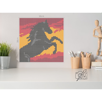 Iron-on bead set Black horse