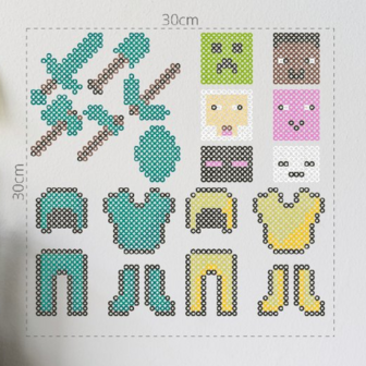 Iron-on bead set Minecraft