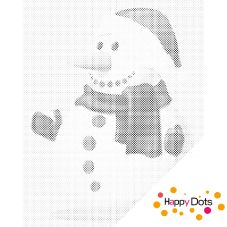 DOT Painting Cute Snowman