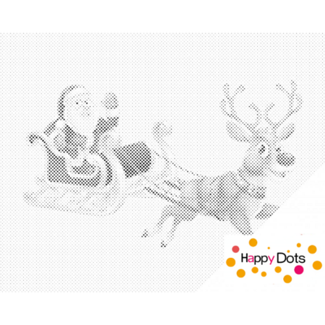 DOT Painting Santa Claus with sleigh