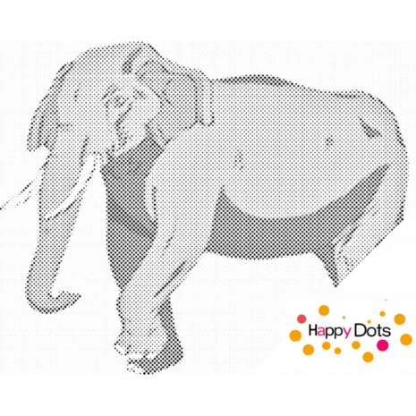 DOT Painting Cartoon Olifant