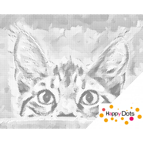 DOT Painting Die Augen der Katze