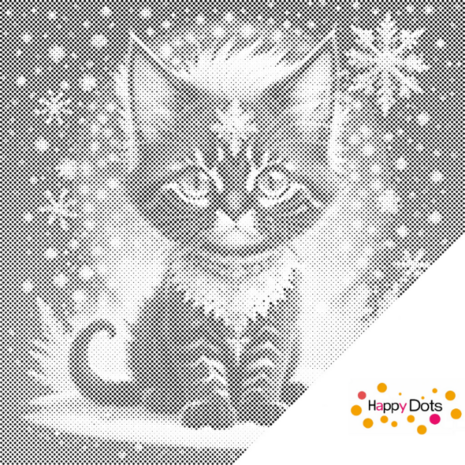 DOT Painting Sneeuw Kat