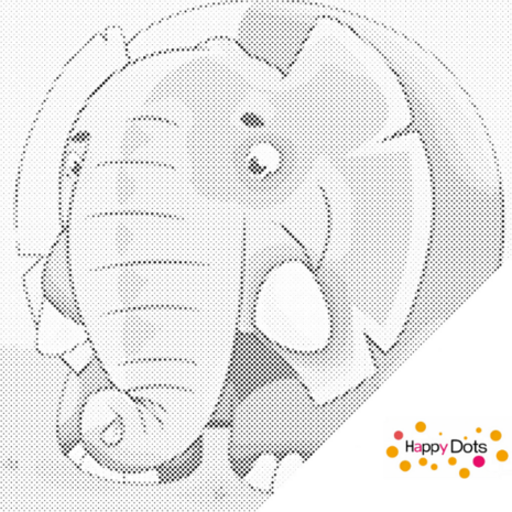 DOT Painting Runder Elefant