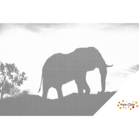 DOT Painting Afrikanischer Elefant