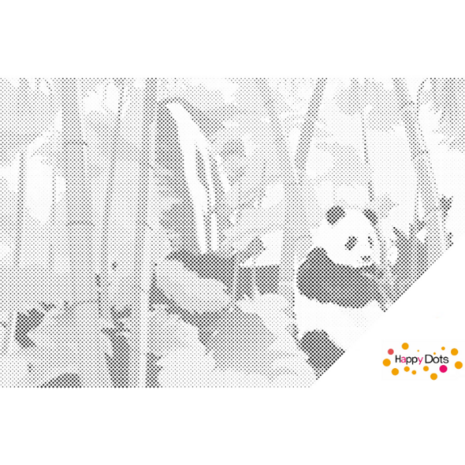 DOT Painting Panda dans la for&ecirc;t tropicale