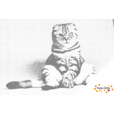 DOT Painting Sitting Cat