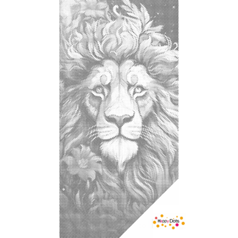 DOT Painting Lion with flowers