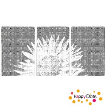 DOT Painting 3 panel Sunflower