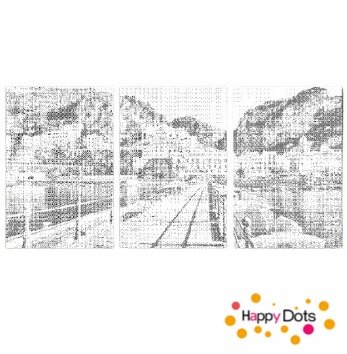 DOT Painting 3 panel Amalfi Italy