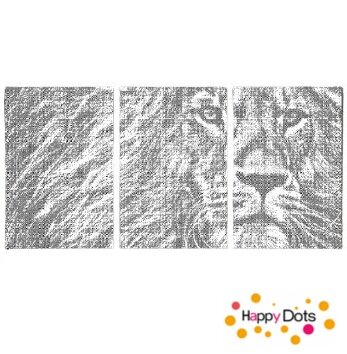 DOT Painting 3 panel Lion