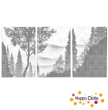 DOT Painting 3 panel Dark Forest