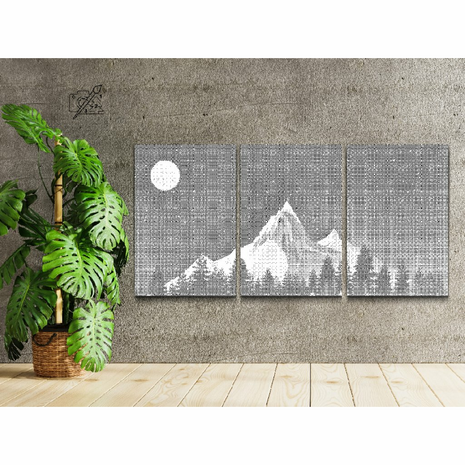 DOT Painting 3 panel Mountain Top