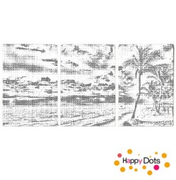 DOT Painting 3 panel Tropical Beach