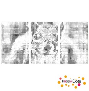 DOT Painting 3 panel Squirrel