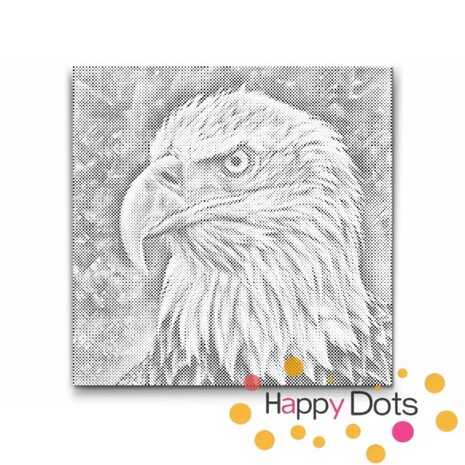 DOT Painting Eagle Portrait