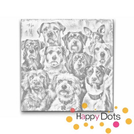 DOT Painting Famille de chiens