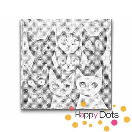 DOT Painting Famille de chats