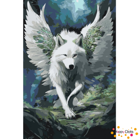 Paint by Numbers Wolf Angel