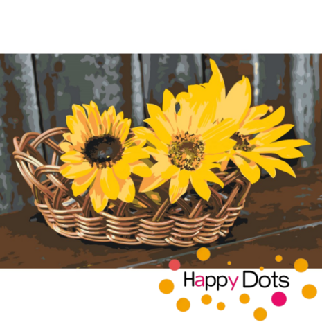 Paint by Numbers Basket with Sunflowers