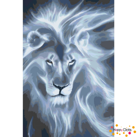 Peinture par num&eacute;ro Lion bleu