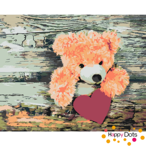 Paint by numbers Teddy bear with heart