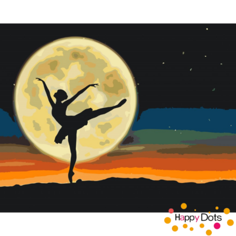 Peinture par num&eacute;ro Ballerine &agrave; la pleine lune