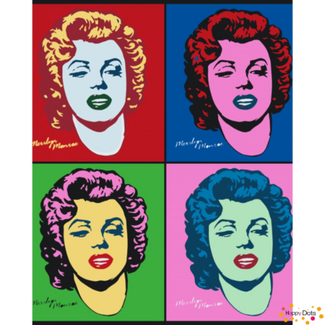 Peinture par num&eacute;ro Marilyn 4 couleurs