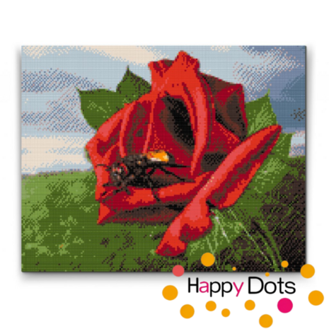 Diamond Painting Rose mit Biene