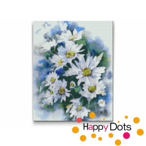 Diamond Painting Witte bloemen - Aster