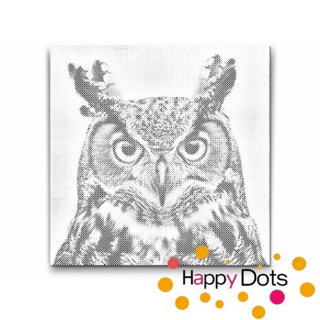 DOT Painting Portrait Owl