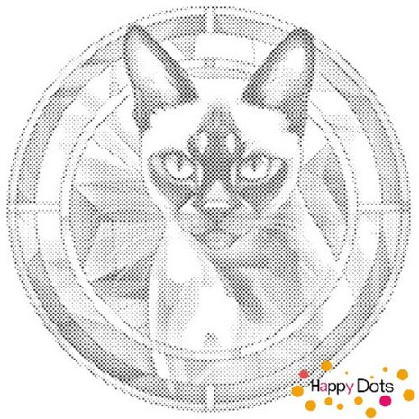 DOT Painting Cat - Siamese