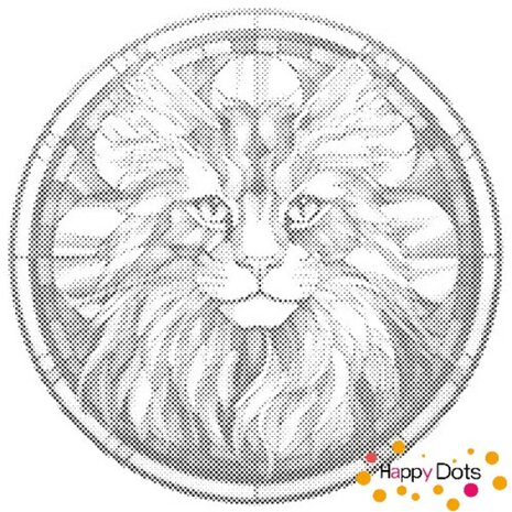 DOT Painting Katze - Maine Coon