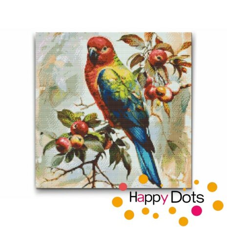 Diamond Painting Parrot in apple tree