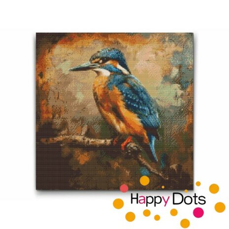 Diamond Painting Eisvogel auf Ast