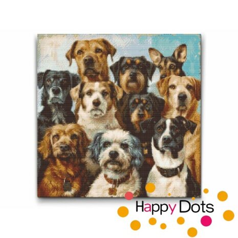 Diamond Painting Dog Family