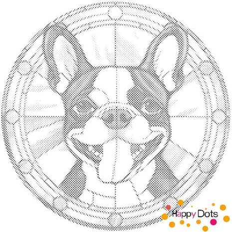 DOT Painting Hund - Boston Terrier