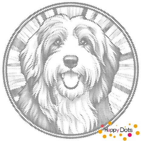 DOT Painting Chien - Bearded Collie