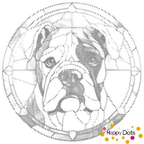 DOT Painting Hund - Amerikanischer Bulldogge