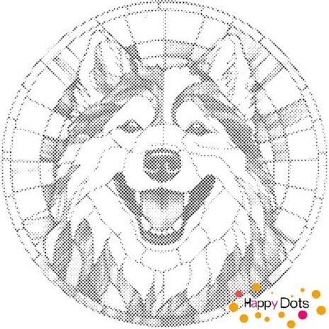 DOT Painting Chien - Alaska Malamute