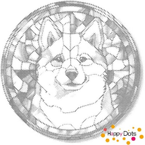 DOT Painting Dog - Akita