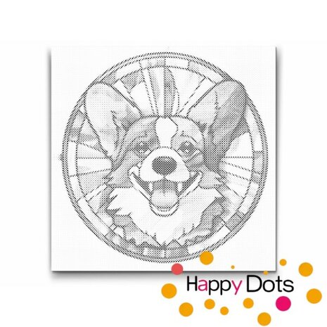 DOT Painting Dog - Corgi