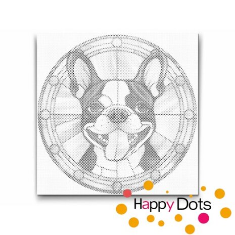 DOT Painting Dog - Boston Terrier