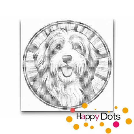 DOT Painting Hund - Bearded Collie