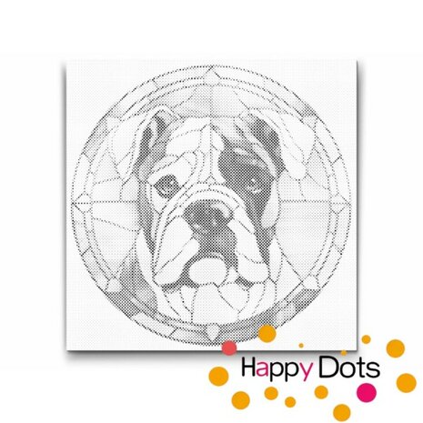 DOT Painting Hund - Amerikanischer Bulldogge