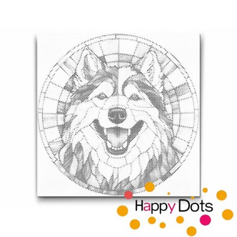 DOT Painting Hund - Alaska Malamute