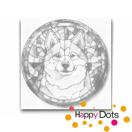 DOT Painting Hond - Akita