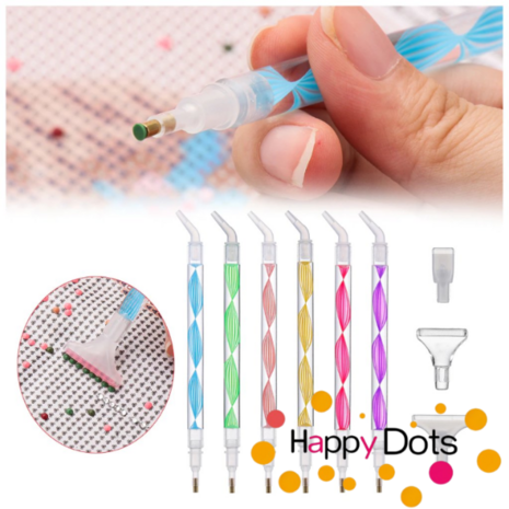 Diamond Painting Pen Spiraal met 5 opzetstukjes