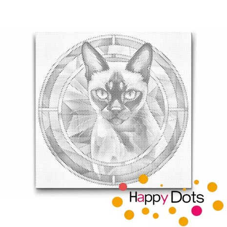 DOT Painting Cat - Siamese