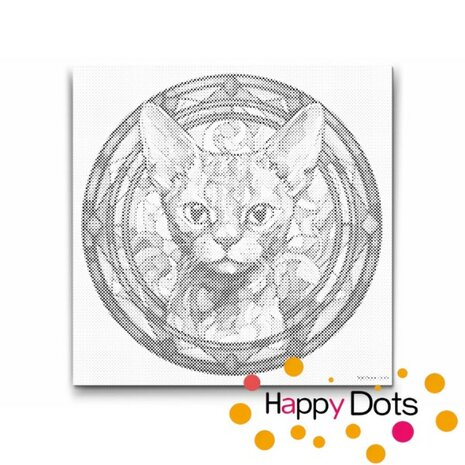 DOT Painting Cat - Devon Rex